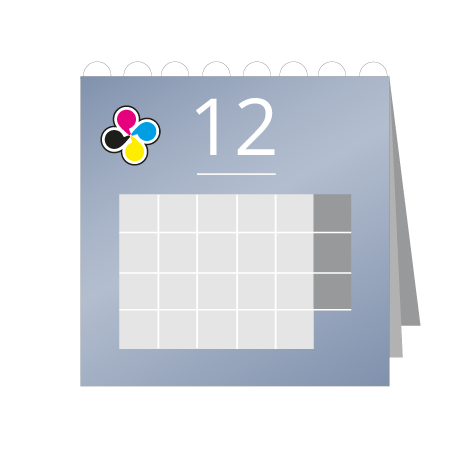 12 Blatt Wandkalender mit Deckblatt