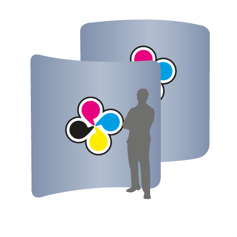 Textilwand ALU | 240er gebogen | beidseitig bedruckt