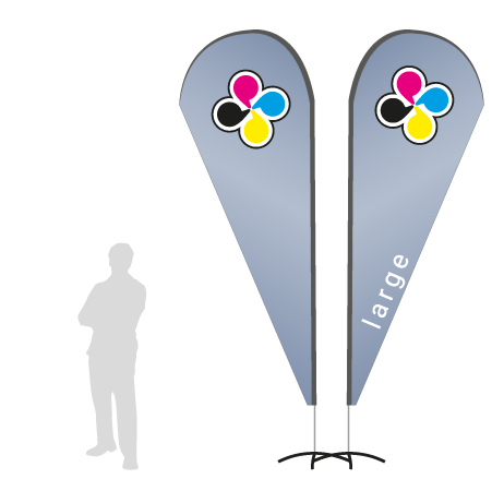 Beachflag Drop | Large (350 cm) | beidseitig bedruckt
