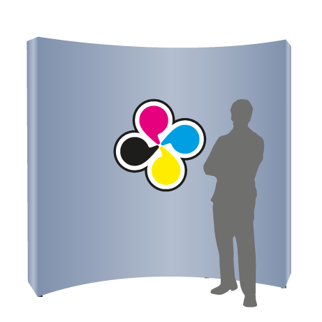 Textilfaltwand | 3 x 3 Felder gebogen | einseitig bedruckt