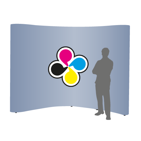 Pop-Up Faltwand | 4 x 3 Felder gebogen | einseitig bedruckt