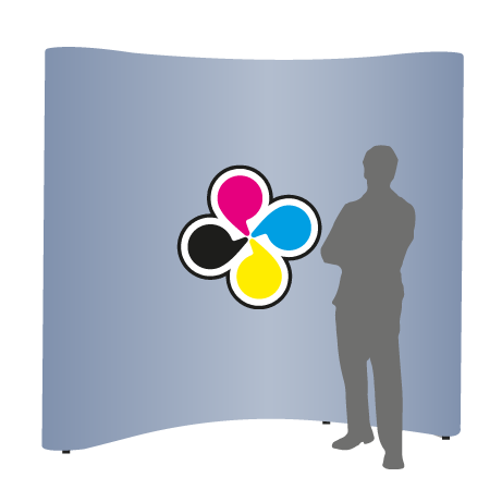 Pop-Up Faltwand | 3 x 3 Felder gebogen | einseitig bedruckt